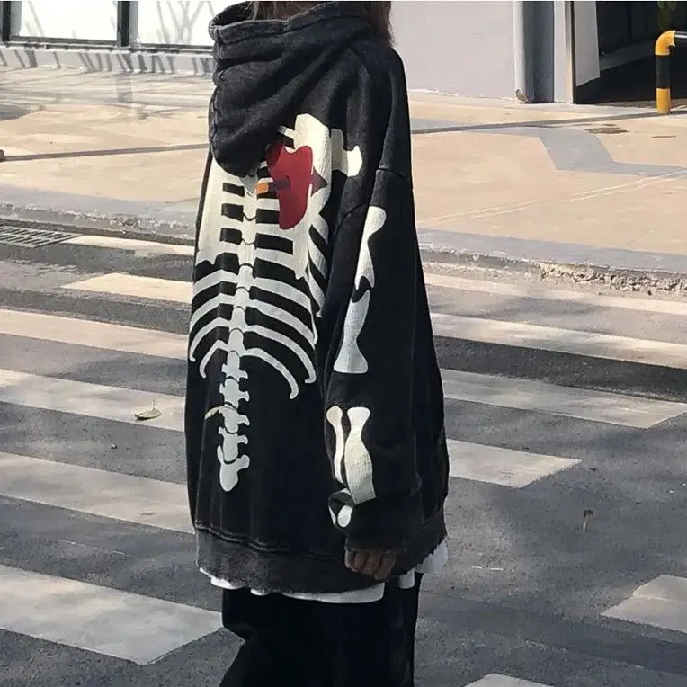 Long Sleeve Vintage Skeleton zip up hoodie Men Y2K Grunge Sweatshirt Hip Pop Oversized Streetwear Gothic Loose Full zip Hoodies
Long Sleeve Vintage Skeleton zip up hoodie Men Y2K Grunge Sweatshirt Hip Pop Oversized Streetwear Gothic Loose Full zip Hoodies