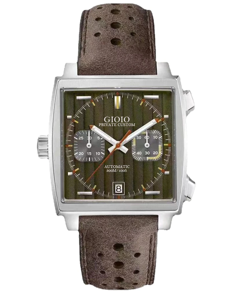 Мужские кварцевые часы с хронографом и кожаным ремешком 
Мужские кварцевые часы с хронографом и кожаным ремешком