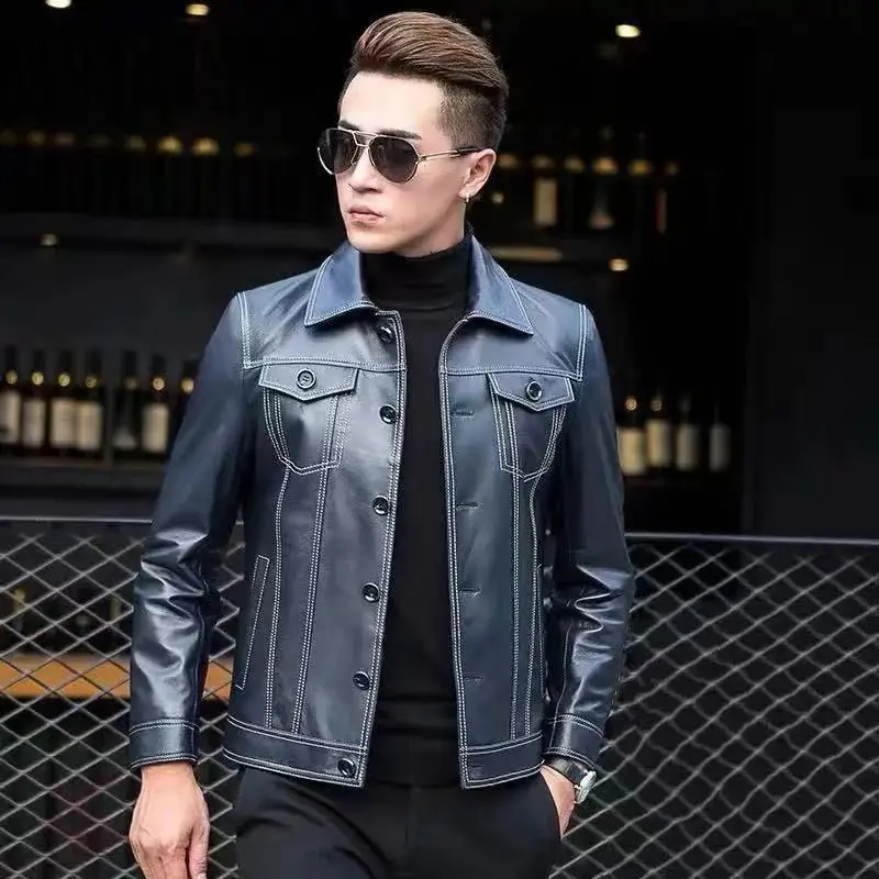 2022 Spring Autumn Men New Genuine Leather Jackets Men Natural Sheepskin Coats Male Long Sleeve Short Outwear Clothing W52 
2022 Spring Autumn Men New Genuine Leather Jackets Men Natural Sheepskin Coats Male Long Sleeve Short Outwear Clothing W52