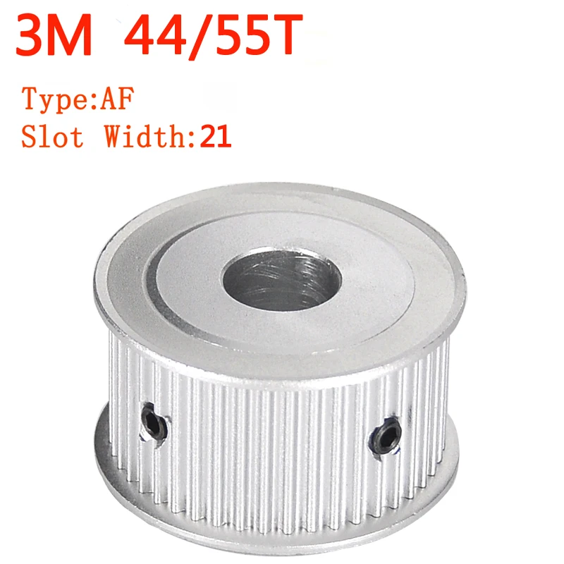 AF Type Timing Pulley 3M44T 3M55T Slot Width 21mm Aluminium Synchronous Timing Pulleys Bore 6.35/8/10/11/12/14/15/16/17/20mm
AF Type Timing Pulley 3M44T 3M55T Slot Width 21mm Aluminium Synchronous Timing Pulleys Bore 6.35/8/10/11/12/14/15/16/17/20mm