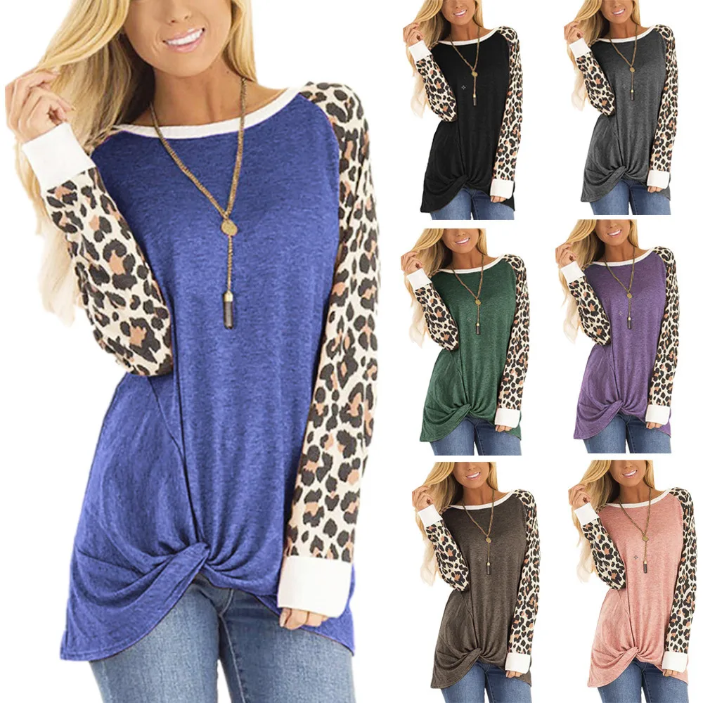 Autumn/Winter New Shirts Women's Casual Leopard Print Twisted Long Sleeve T-Shirts Round Neck Loose Tops
Autumn/Winter New Shirts Women's Casual Leopard Print Twisted Long Sleeve T-Shirts Round Neck Loose Tops