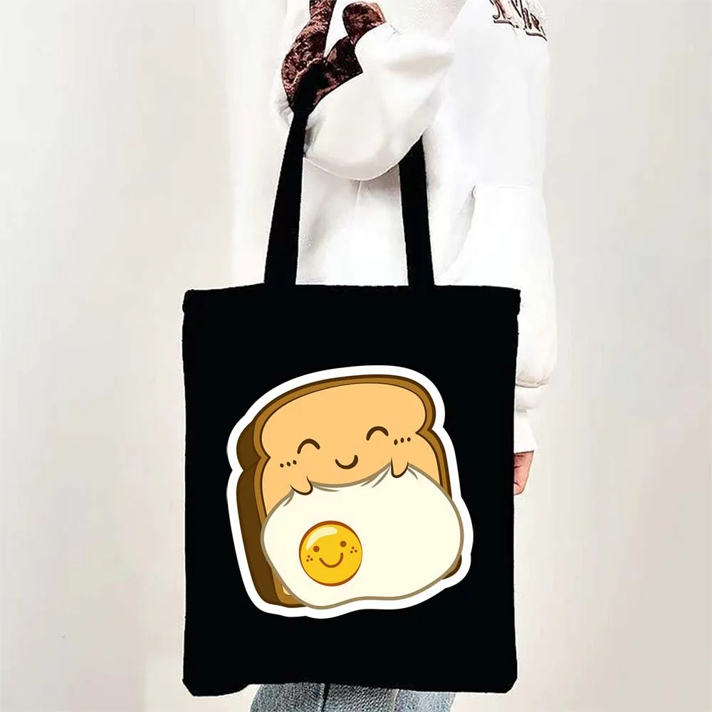 Kawaii Sleeping Toast with Egg Sticker Tote Bags for Women Canvas Shopping Beach Bag Large Capacity Reusable Handbags
Kawaii Sleeping Toast with Egg Sticker Tote Bags for Women Canvas Shopping Beach Bag Large Capacity Reusable Handbags