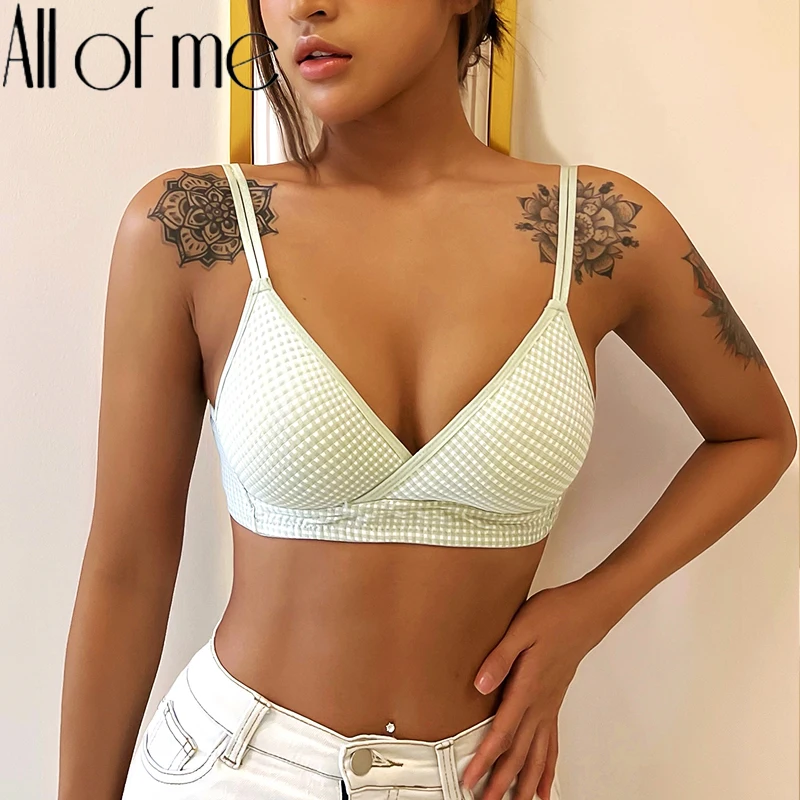 Grid Women Bras Classic Underwear for Female Wirefree Intimates Lingerie Bras Sexy Bralette Back Closure Girls Brassiere Bras
Grid Women Bras Classic Underwear for Female Wirefree Intimates Lingerie Bras Sexy Bralette Back Closure Girls Brassiere Bras