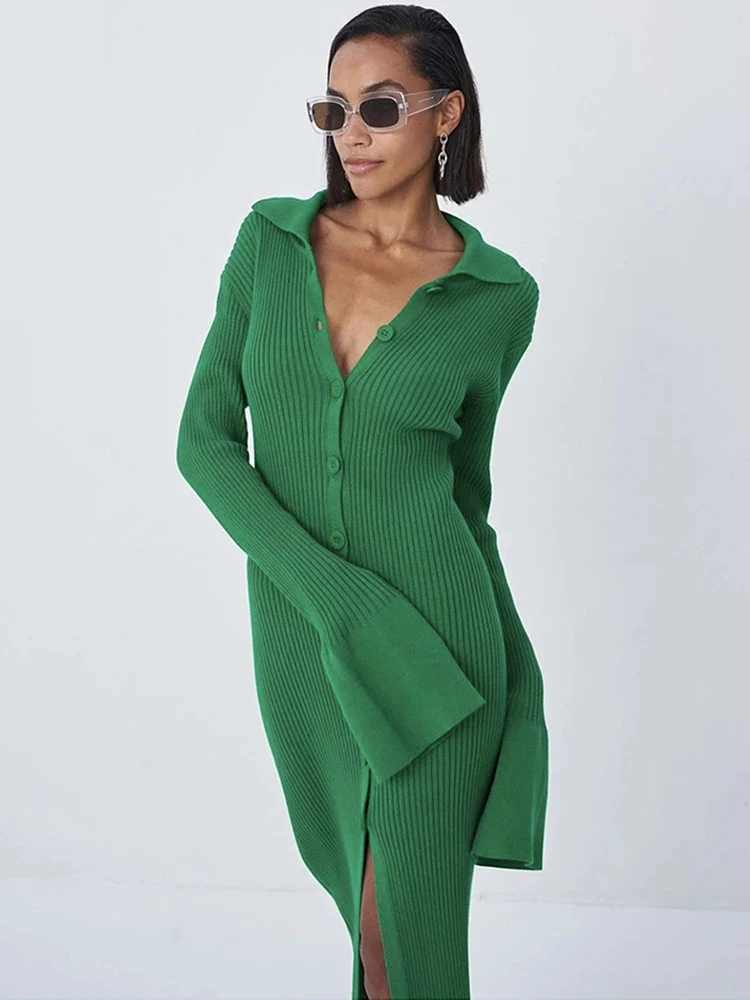 Yong Style Stylish Turn Down Collar Autumn Winter Full Sleeve High Split Knitted Long Dress For Women Cardigan Sweater Vestidos
Yong Style Stylish Turn Down Collar Autumn Winter Full Sleeve High Split Knitted Long Dress For Women Cardigan Sweater Vestidos