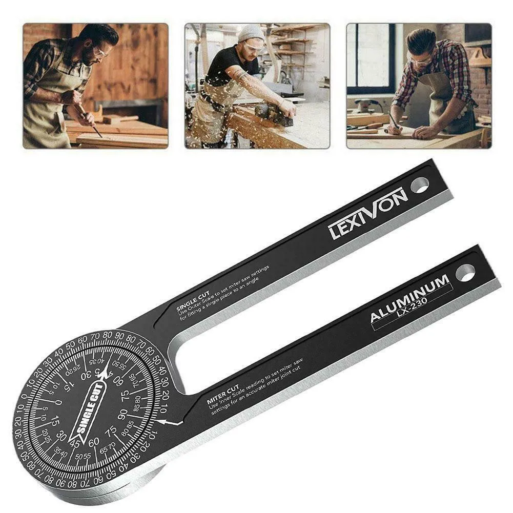 CNC Aluminum Alloy Miter Saw Indexing Angle Measuring Tool Protractor Woodworking Angle Finder With Precision Engraved Scales
CNC Aluminum Alloy Miter Saw Indexing Angle Measuring Tool Protractor Woodworking Angle Finder With Precision Engraved Scales