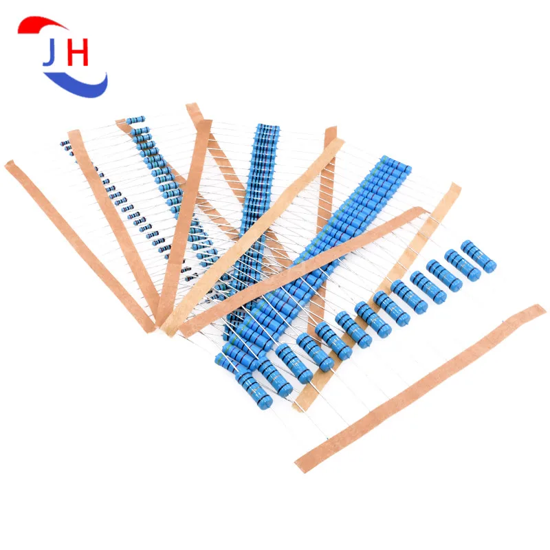 50 шт. металлический пленочный резистор 1/2 Вт 1% пятицветное кольцо 1K 1 5 K 2K 2 3K 4.7K5.1K 10K