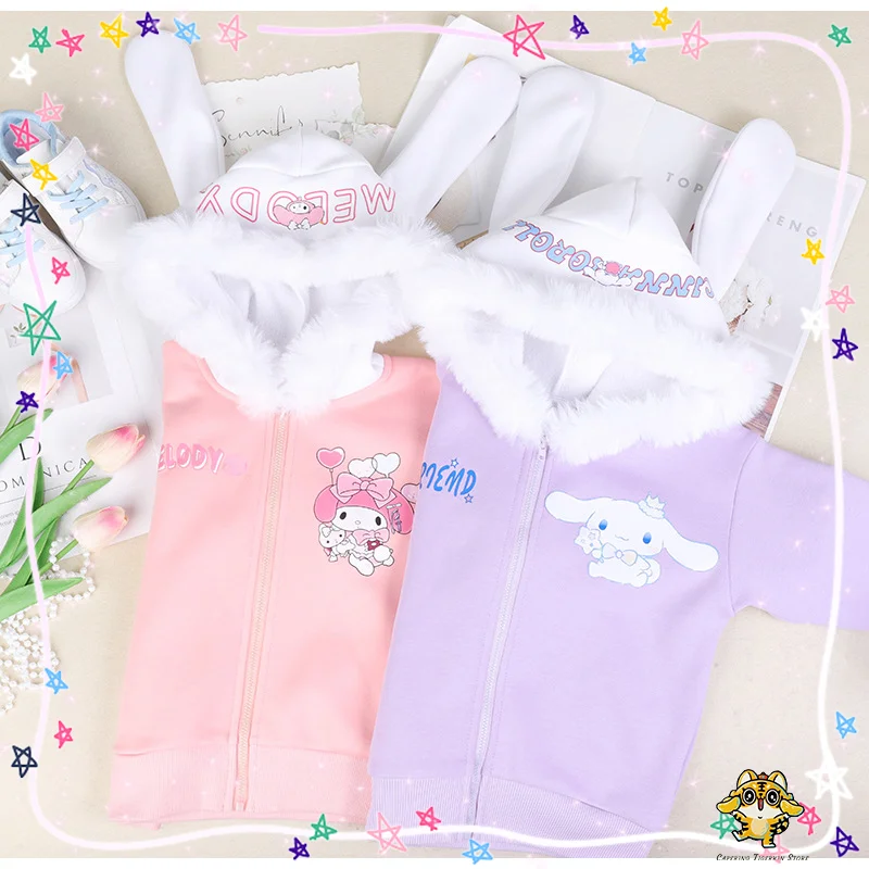 Хлопковые Толстовки Sanrio с капюшоном My Melody Kuromi Cinnamoroll, Осень-зима, аниме кавайная детская одежда, модный уличный спортивный костюм для девочек
Хлопковые Толстовки Sanrio с капюшоном My Melody Kuromi Cinnamoroll, Осень-зима, аниме кавайная детская одежда, модный уличный спортивный костюм для девочек