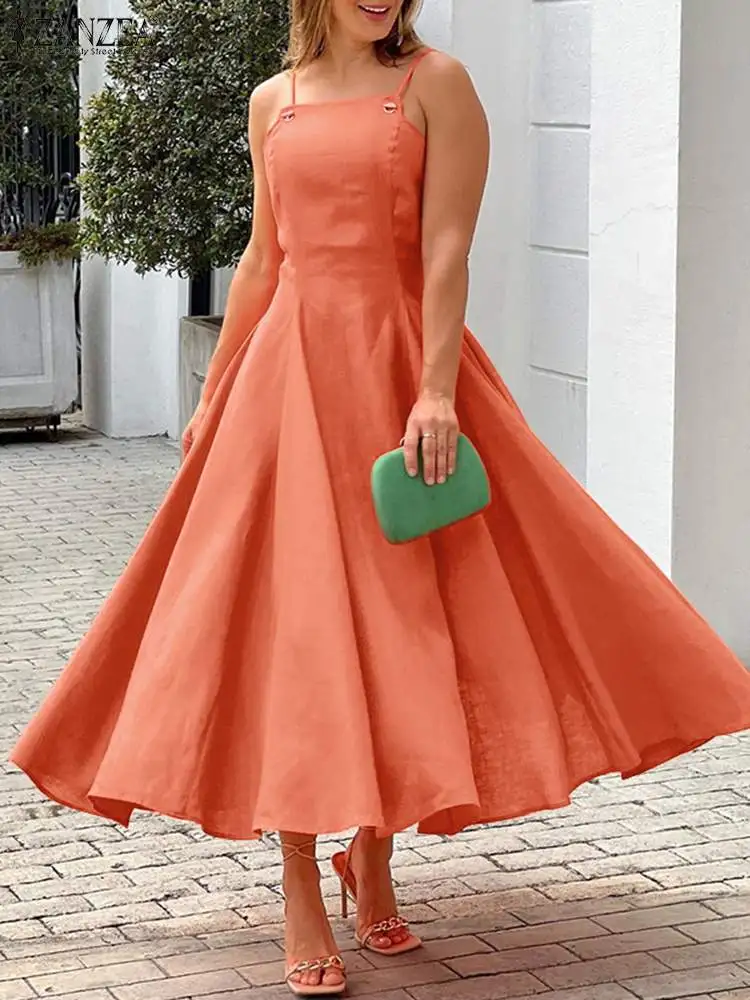 2022 Fashion Cotton Sleeveless Robe Party Sexy Dresses Oversize Women Elegant Solid Strap Vestidos ZANZEA Summer Long Maxi Dress
2022 Fashion Cotton Sleeveless Robe Party Sexy Dresses Oversize Women Elegant Solid Strap Vestidos ZANZEA Summer Long Maxi Dress