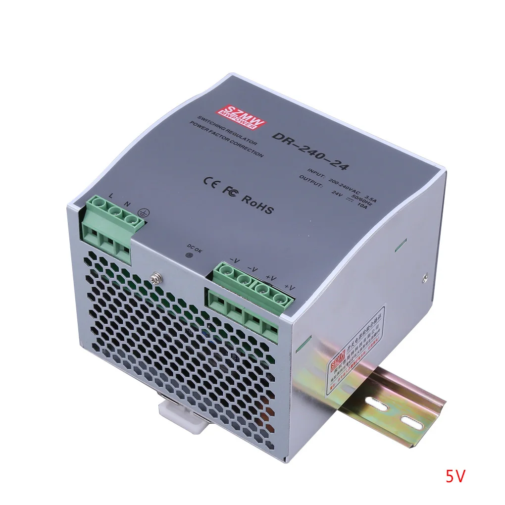 DR-240 Single Output 5V 12V 15V 24V Din Rail Mounting Industrial Switching Power Supply Supplier
DR-240 Single Output 5V 12V 15V 24V Din Rail Mounting Industrial Switching Power Supply Supplier