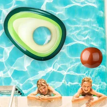 PVC Inflatable Avocado Floating Bed Floating Row Inflatable Tube Circle Water Pool Party Toys Ride-On Air Mattress Swimming Ring