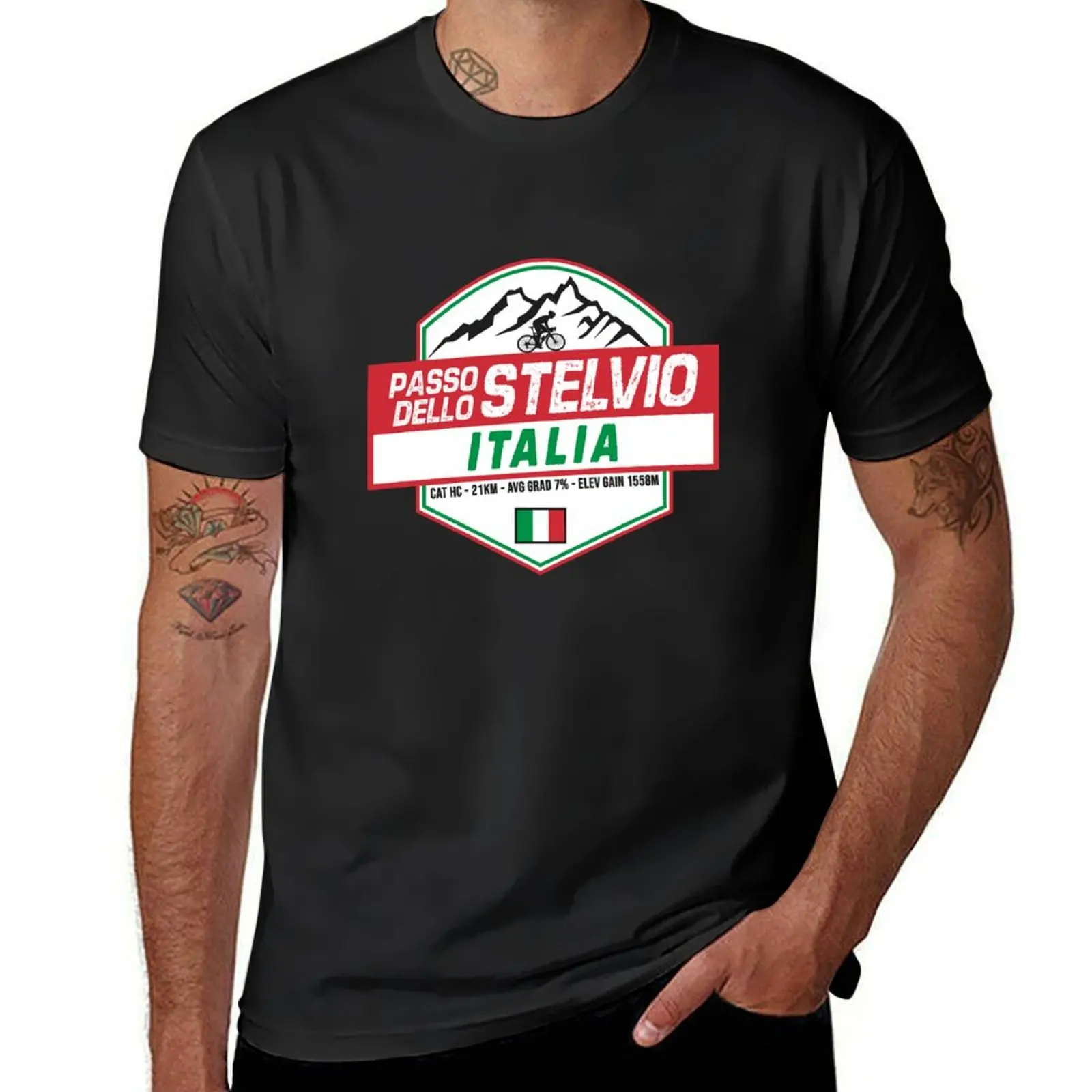 Велосипедная итальянская футболка Passo Dello Stelvio обычная мужская одежда на заказ