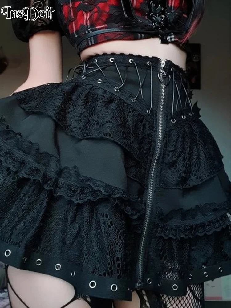 InsDoit Gothic Lolita Darkness Mesh Patchwork Skirt Women Vintage Harajuku High Waist Skirt Zip Streetwear E Girl A-LINE Skirt
InsDoit Gothic Lolita Darkness Mesh Patchwork Skirt Women Vintage Harajuku High Waist Skirt Zip Streetwear E Girl A-LINE Skirt
