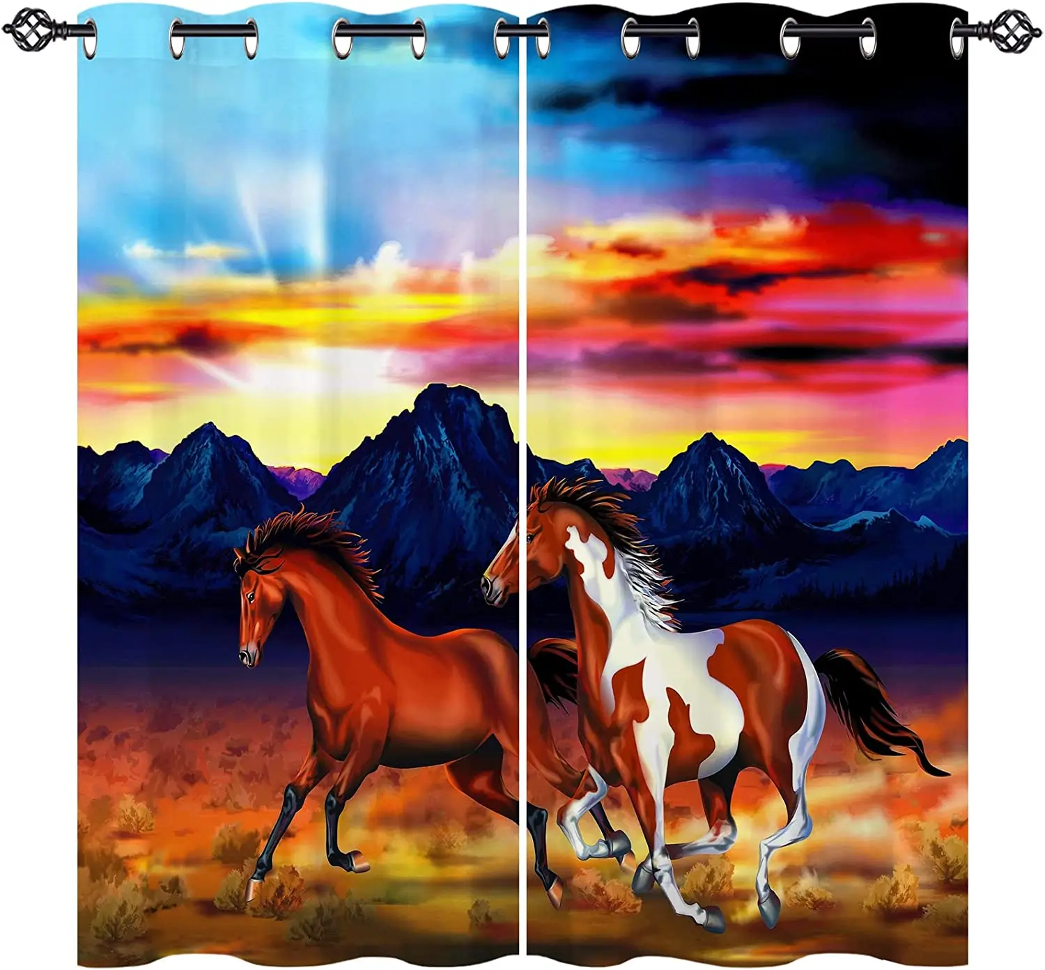 Curtains With Wild Horses Running on the Sunset Grassland 3D Print Pattern Window Curtains for Bedroom Living Room Decor
Curtains With Wild Horses Running on the Sunset Grassland 3D Print Pattern Window Curtains for Bedroom Living Room Decor