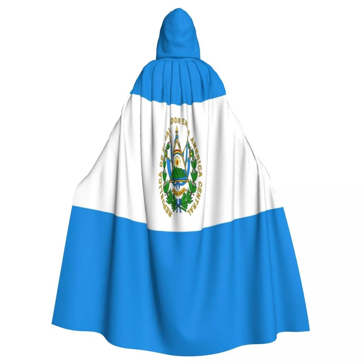 Унисекс, стиль ведьма, стиль ретро, двусторонняя накидка с капюшоном для взрослых, вампиров, с флагом Сальвадора