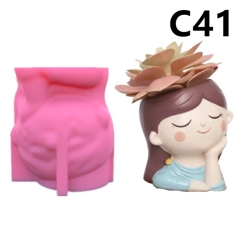 Hand Resting Cheek Girl Succulent Flower Pot Pen Holder Silicone Mold Gypsum form Scented Stone Ornaments Homemade Handicraft
Hand Resting Cheek Girl Succulent Flower Pot Pen Holder Silicone Mold Gypsum form Scented Stone Ornaments Homemade Handicraft