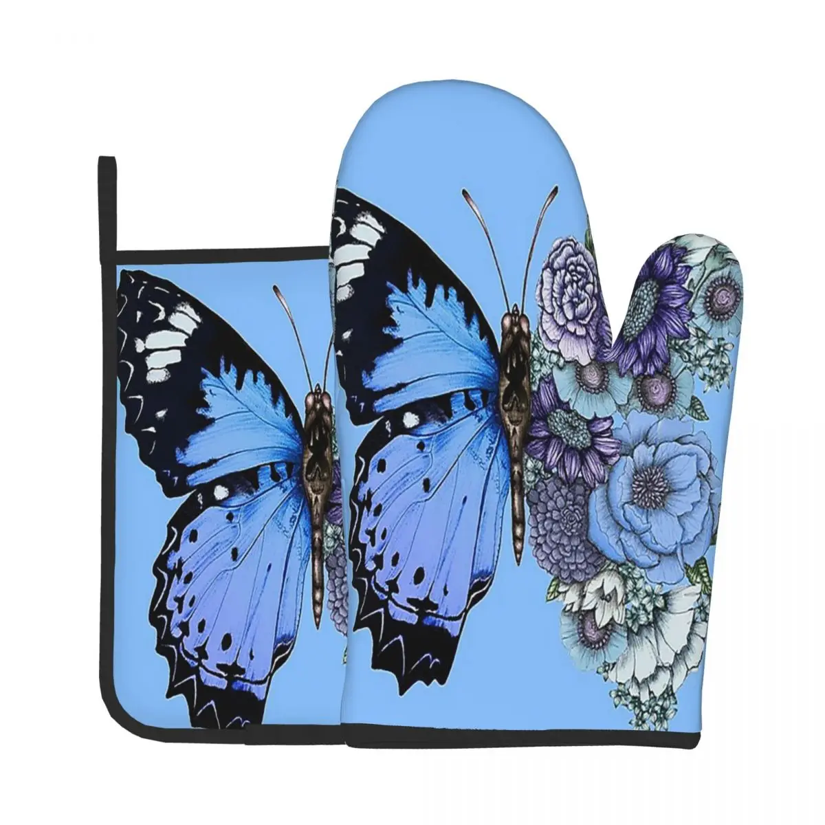 Blue Butterfly In Bloom Kitchen Gloves Baking Oven Cooking Oven Mitts Flower Polyester Potholder Mat Gloves Microwave Insulation
Blue Butterfly In Bloom Kitchen Gloves Baking Oven Cooking Oven Mitts Flower Polyester Potholder Mat Gloves Microwave Insulation