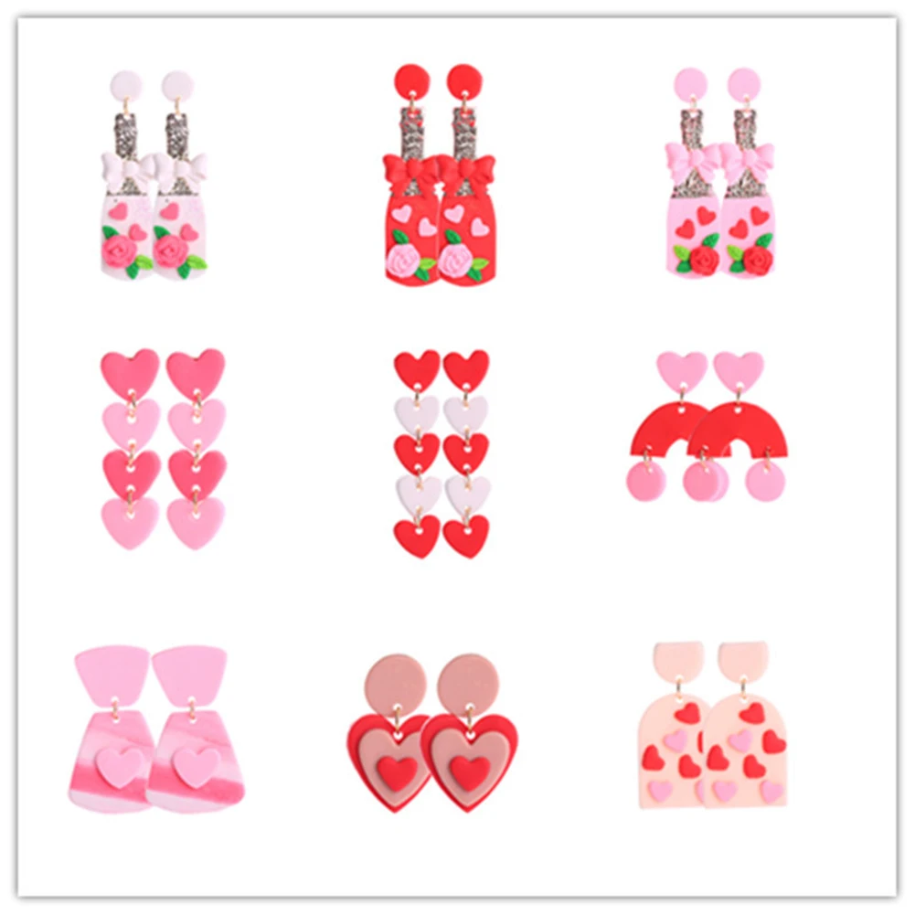 1 Pair Handmade Red Heart Polymer Clay Drop Earrings for Women Love Heart Pendientes Earrings Valentine's Day Jewelry Gifts
1 Pair Handmade Red Heart Polymer Clay Drop Earrings for Women Love Heart Pendientes Earrings Valentine's Day Jewelry Gifts
