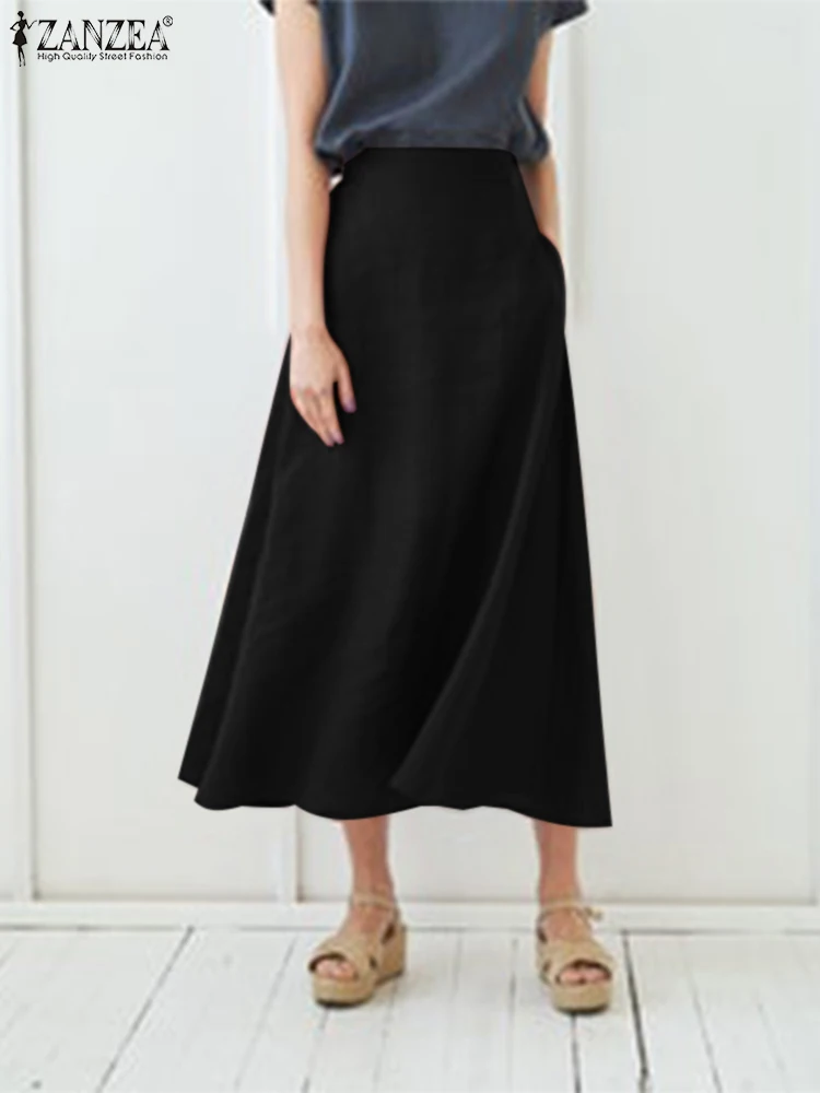 ZANZEA Solid Women Long Skirt Oversized Faldas Saia Back Zipper Pleated Maxi Sundress Fashion Casual Loose Elegant Beach Dresses 
ZANZEA Solid Women Long Skirt Oversized Faldas Saia Back Zipper Pleated Maxi Sundress Fashion Casual Loose Elegant Beach Dresses
