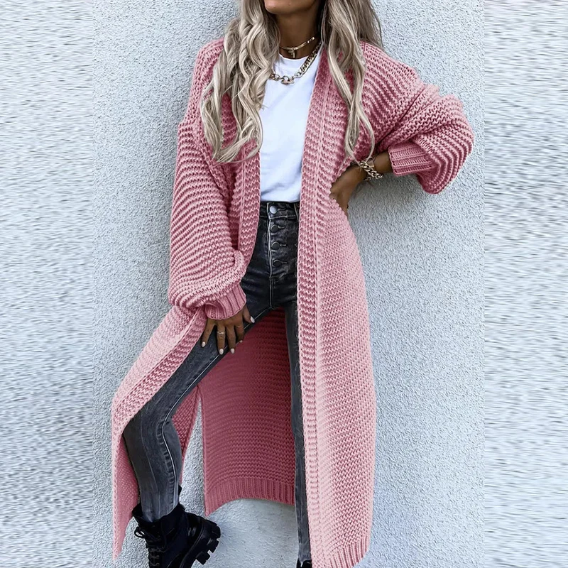 Fashion Solid Color Simple Loose Knitted Outerwear Winter Casual Crochet Coats Elegant Long Sleeve Side Split Sweaters Cardigans
Fashion Solid Color Simple Loose Knitted Outerwear Winter Casual Crochet Coats Elegant Long Sleeve Side Split Sweaters Cardigans