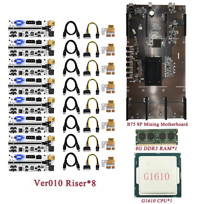 Оригинальная материнская плата для майнинга BTC с 8XVER010 PCIE, карта расширения + процессор G1610 + 8 Гб DDR3 ОЗУ 8 ГП LGA1155 DDR3 DIMM 80 мм
Оригинальная материнская плата для майнинга BTC с 8XVER010 PCIE, карта расширения + процессор G1610 + 8 Гб DDR3 ОЗУ 8 ГП LGA1155 DDR3 DIMM 80 мм