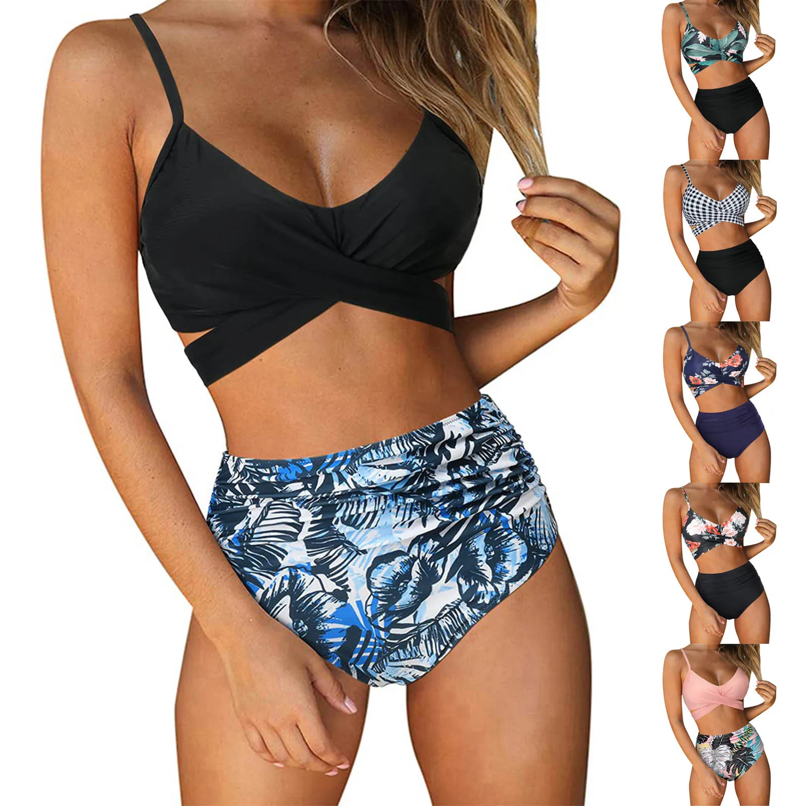 Printed Cross String Waisted Women High Swimsuit 2 Bathing Piece Floral Criss Swimwears Tankinis women's beach swimming trunks
Printed Cross String Waisted Women High Swimsuit 2 Bathing Piece Floral Criss Swimwears Tankinis women's beach swimming trunks