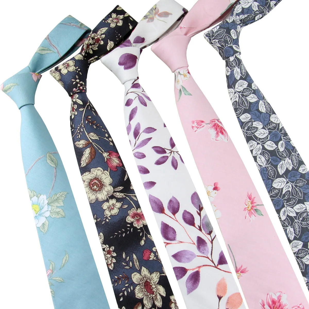 

7CM Printed Cotton Ties For Men Women Floral Pastoral Style Sunny Neckties Yellow Red Leaves Cravat Shirt Suit Neckwear Gravata