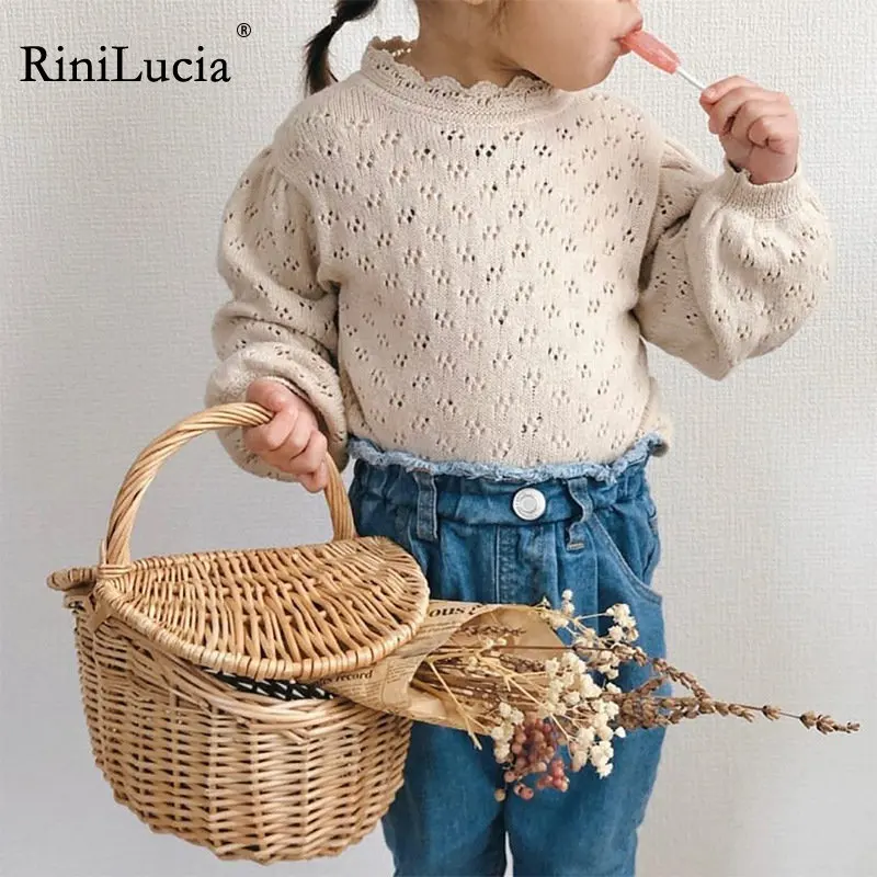 RiniLucia Knitted Girl's Lace Hollowed Out T-shirt Lantern Sleeve Bottoming T Shirt Princess Toddler Kids Sweater Top Clothes
RiniLucia Knitted Girl's Lace Hollowed Out T-shirt Lantern Sleeve Bottoming T Shirt Princess Toddler Kids Sweater Top Clothes