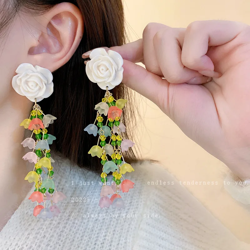 Silver Needle Fresh Fashion Lily Of The Valley Flower Tassel Earrings INS Personalized Design Sense Sweet Temperament Earrings
Silver Needle Fresh Fashion Lily Of The Valley Flower Tassel Earrings INS Personalized Design Sense Sweet Temperament Earrings