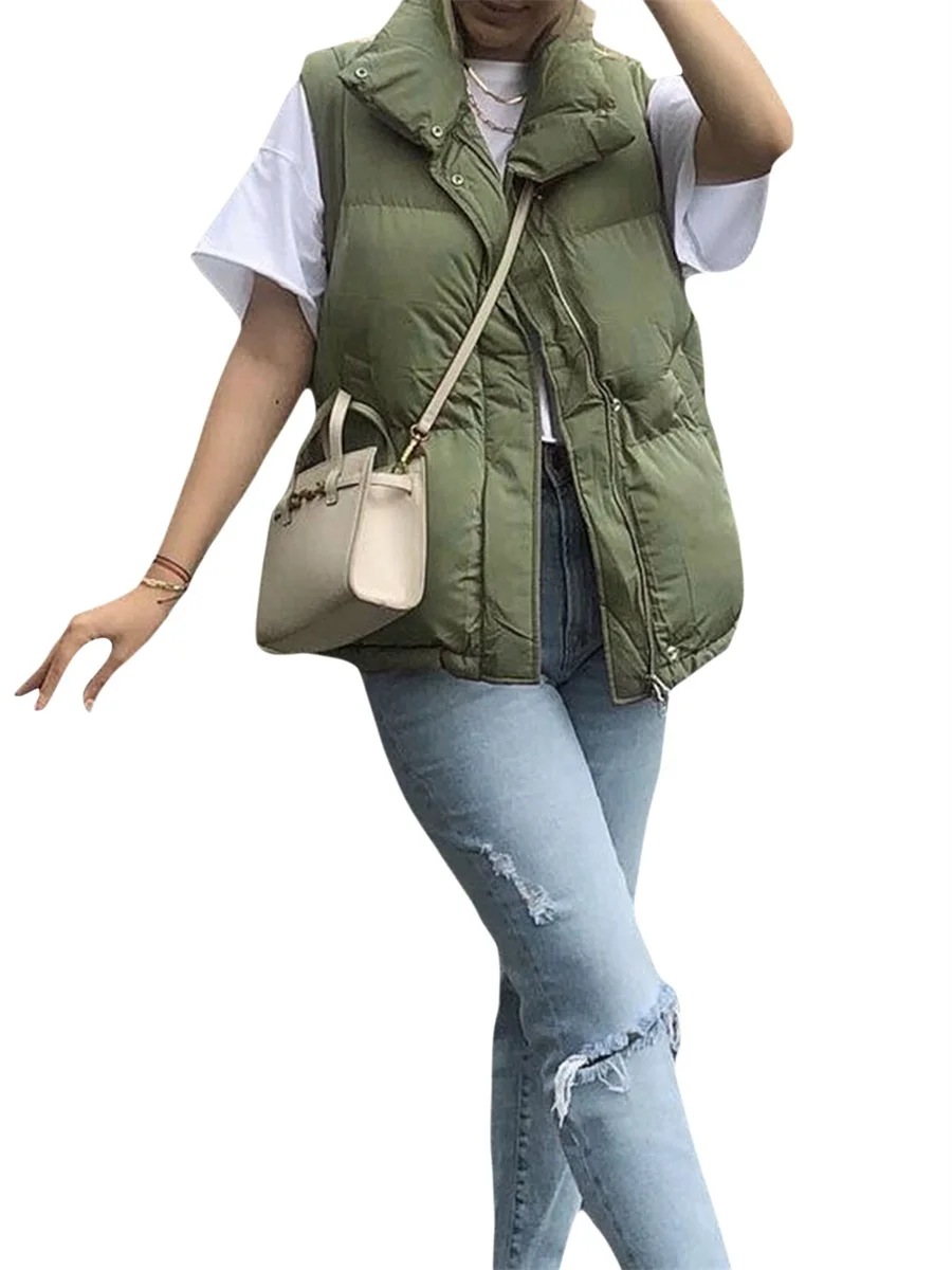 Txlixc Fall Winter Vests Coats Clothes for Women Sleeveless Jackets Luxury Puffer Padded Long Down Coat Streetwear
Txlixc Fall Winter Vests Coats Clothes for Women Sleeveless Jackets Luxury Puffer Padded Long Down Coat Streetwear