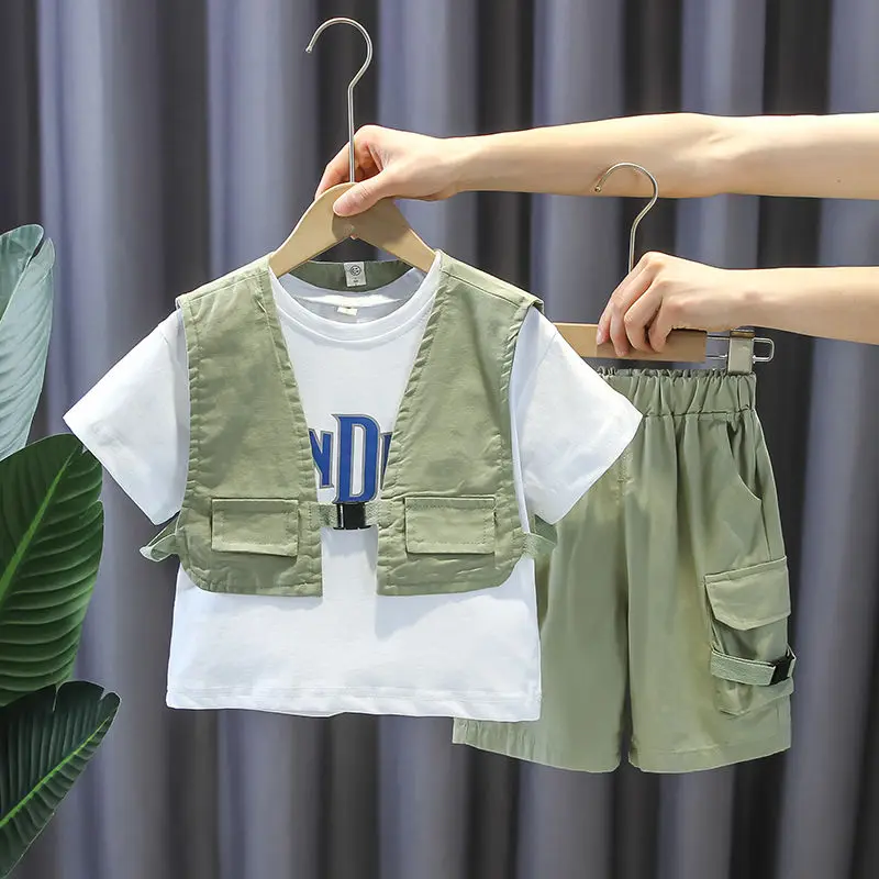 3 pcs kid Boys Summer Clothes Sets Children Fashion Shirts Shorts Outfits for Baby Boy Toddler Tracksuits for 2-8 Years
3 pcs kid Boys Summer Clothes Sets Children Fashion Shirts Shorts Outfits for Baby Boy Toddler Tracksuits for 2-8 Years