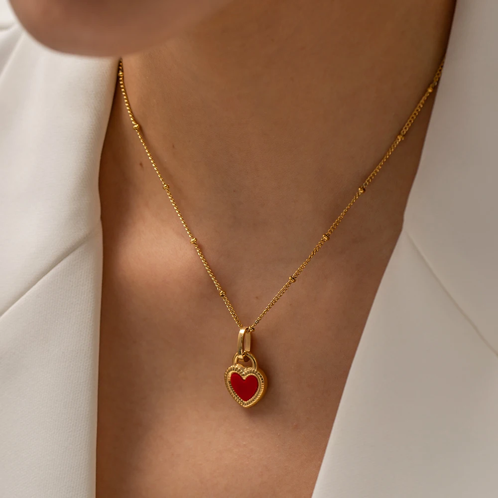 Vintage Heart Pendant Necklace For Women Romantic Love Pendant Necklace Ladies Stainless Steel Red Pendant Necklace Jewelry
Vintage Heart Pendant Necklace For Women Romantic Love Pendant Necklace Ladies Stainless Steel Red Pendant Necklace Jewelry