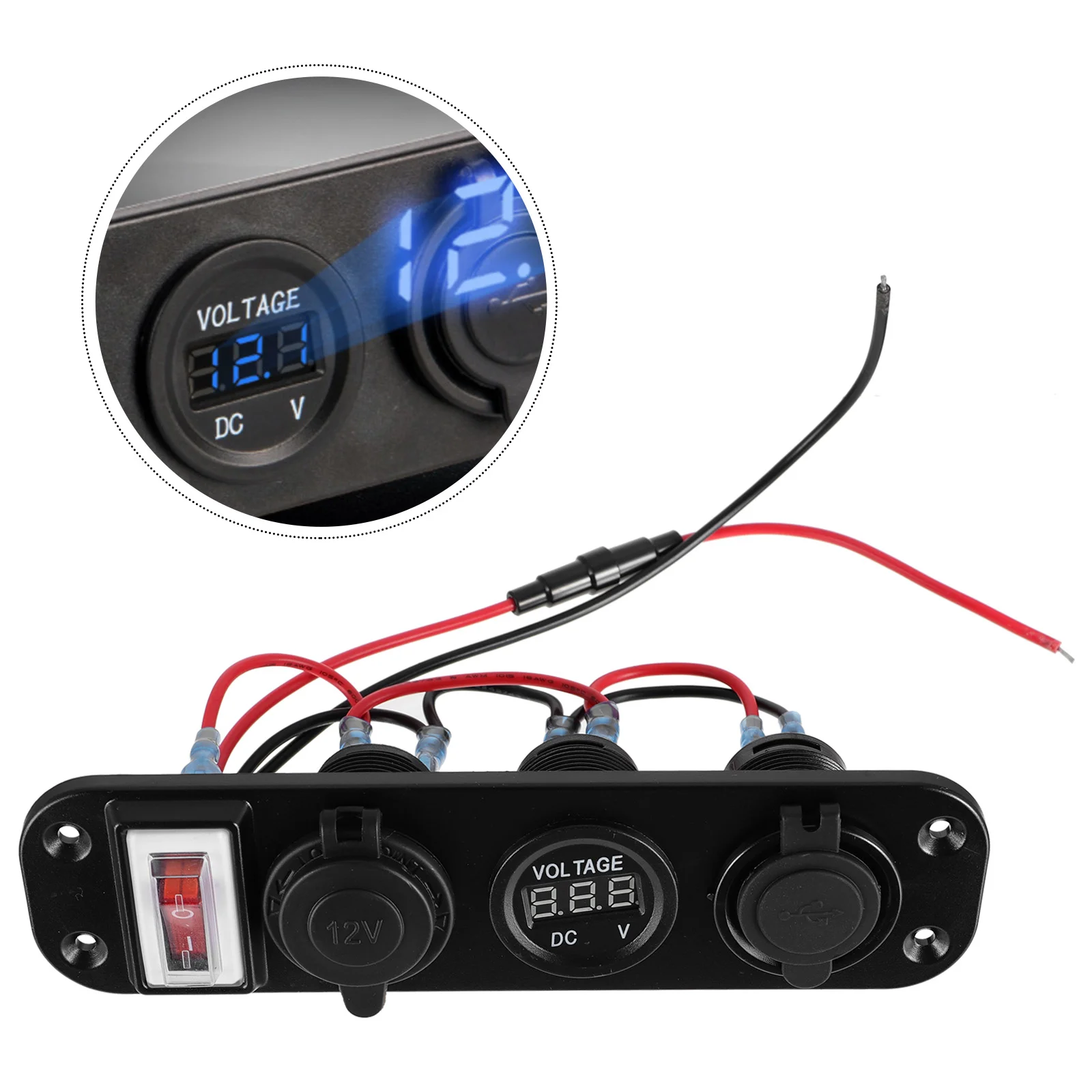 4 USB A Digital Display Panel Dual Power Outlets Color Voltmeter Car Lighter Pp Panels 
4 USB A Digital Display Panel Dual Power Outlets Color Voltmeter Car Lighter Pp Panels