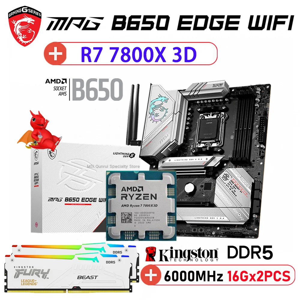 Материнская плата AMD B650, комбинированная Материнская плата MSI MPG B650 EDGE WIFI DDR5 Socket AM5, материнская плата Kingston LEAGUE LEGENDS 6000 МГц 32 Гб AMD R7 7800X 3D
Материнская плата AMD B650, комбинированная Материнская плата MSI MPG B650 EDGE WIFI DDR5 Socket AM5, материнская плата Kingston LEAGUE LEGENDS 6000 МГц 32 Гб AMD R7 7800X 3D