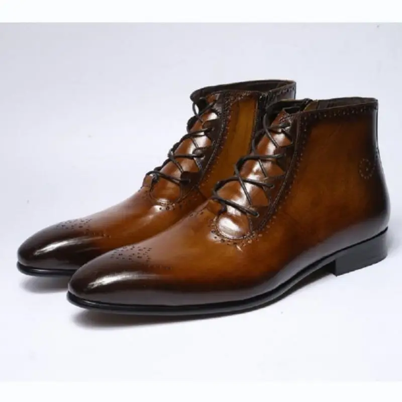 

Ботинки KE786 мужские классические, полуботинки оксфорды, броги, на молнии, удобная повседневная выразительная обувь, 2021