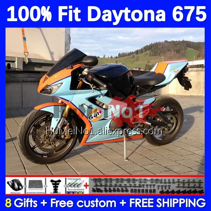 OEM Body Kit For Daytona 675 Daytona-675 2009 2010 2011 2012 194No.109 cyan orange Daytona675 09 10 11 12 Injection mold Fairing
OEM Body Kit For Daytona 675 Daytona-675 2009 2010 2011 2012 194No.109 cyan orange Daytona675 09 10 11 12 Injection mold Fairing