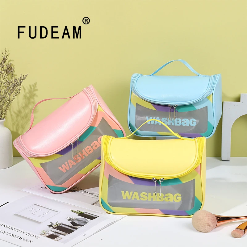 FUDEAM PU Women Cosmetic Bag Toiletries Organize Storage Waterproof PVC Handbag Portable Transparent MakeUp Bag Female Wash Bag
FUDEAM PU Women Cosmetic Bag Toiletries Organize Storage Waterproof PVC Handbag Portable Transparent MakeUp Bag Female Wash Bag