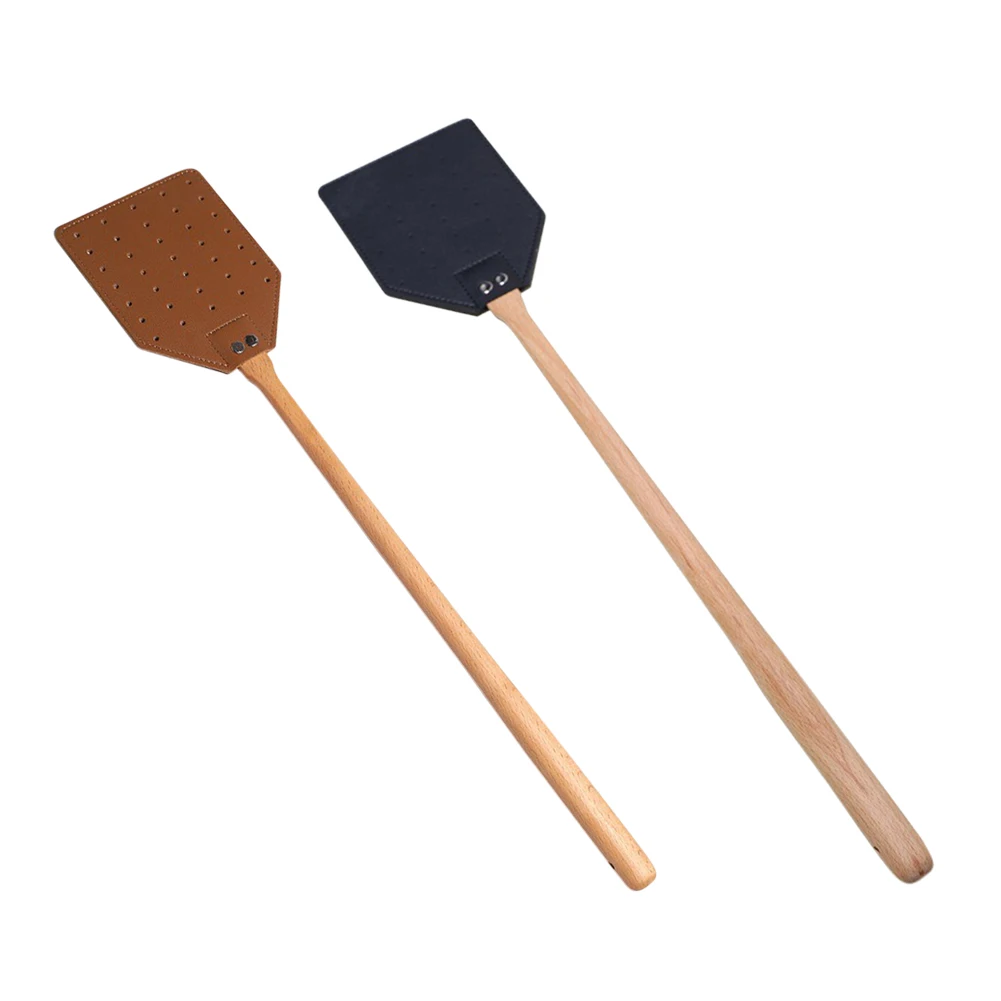 Summer Fly Swatter Long Wood Handle Sturdy Durable Hang Leather Fly Swatter Outdoor Pest Control Rustic Swatter Products
Summer Fly Swatter Long Wood Handle Sturdy Durable Hang Leather Fly Swatter Outdoor Pest Control Rustic Swatter Products