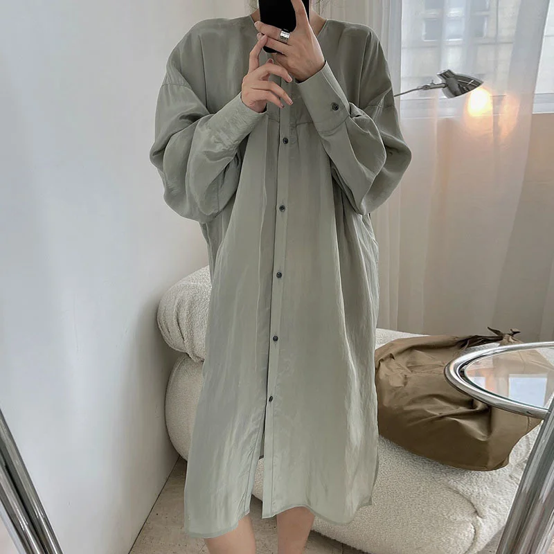 Breasted V-neck Single Spring Summer Dresses For Women 2023 New High Quality Rayon Hem Split Loose Dress Woman
Breasted V-neck Single Spring Summer Dresses For Women 2023 New High Quality Rayon Hem Split Loose Dress Woman