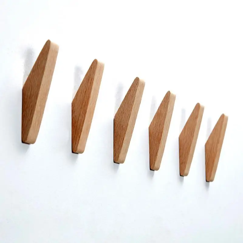 

Strong Load-bearing Paste Hook Log Color Waterproof Moisture-proof Three-sided Hooks Household Accessories Triangular Shape