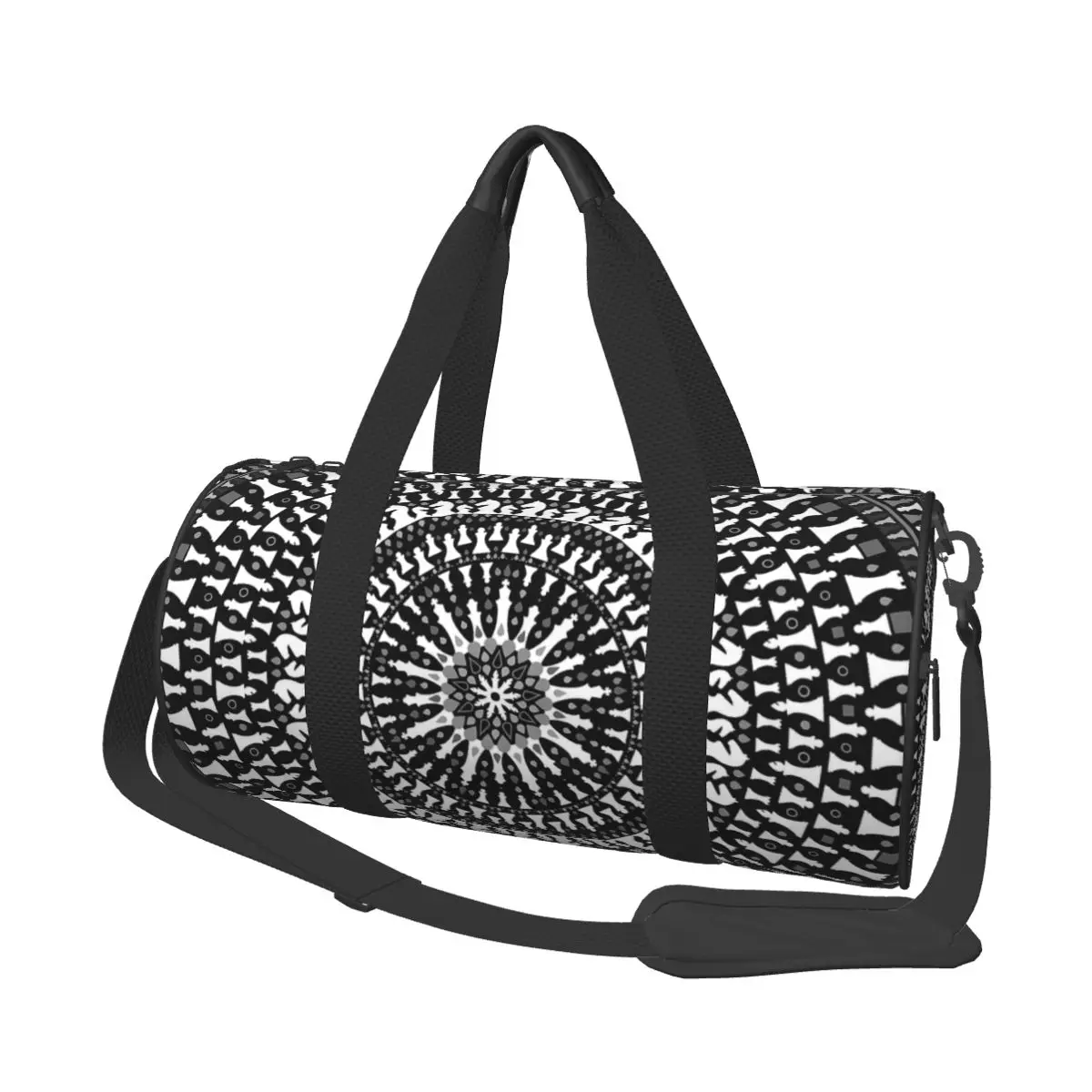 Chess Pieces Mandala - Grayscale Travel Bags Men Fitness Handbag Cylinder Shoulder Bag Women Large Travel Tote Luggage Bag
Chess Pieces Mandala - Grayscale Travel Bags Men Fitness Handbag Cylinder Shoulder Bag Women Large Travel Tote Luggage Bag