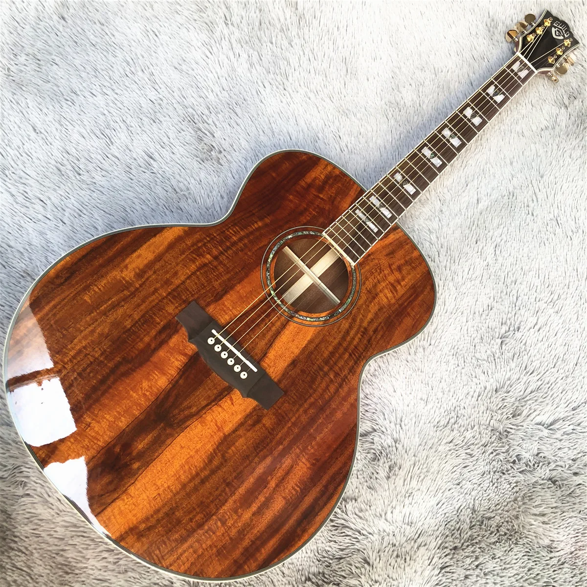 Natural All Koa Wood 43" Jumbo Guild F50 Acoustic Guitar Top Quality 6 Strings Electric Guitarra,Free Shipping
Natural All Koa Wood 43" Jumbo Guild F50 Acoustic Guitar Top Quality 6 Strings Electric Guitarra,Free Shipping