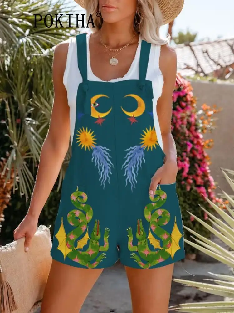 POKIHA Fashion 2023 New Summer Casual Print Women Sleeveless Jumpsuits Vintage Straps Slip Shorts Chic Female Playsuits Mujer
POKIHA Fashion 2023 New Summer Casual Print Women Sleeveless Jumpsuits Vintage Straps Slip Shorts Chic Female Playsuits Mujer