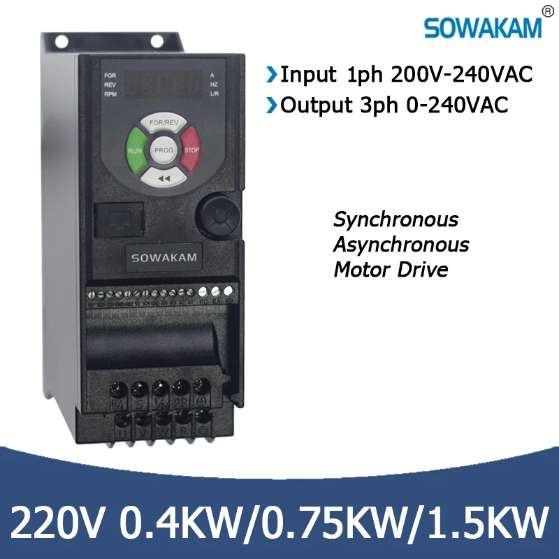 VFD 0.4KW0.75KW1.5KW2.2KW 1Phase Input 220V 3ph Output 220V Frequency Converter Motor Adjustable Speed Drive Frequency Inverter
VFD 0.4KW0.75KW1.5KW2.2KW 1Phase Input 220V 3ph Output 220V Frequency Converter Motor Adjustable Speed Drive Frequency Inverter