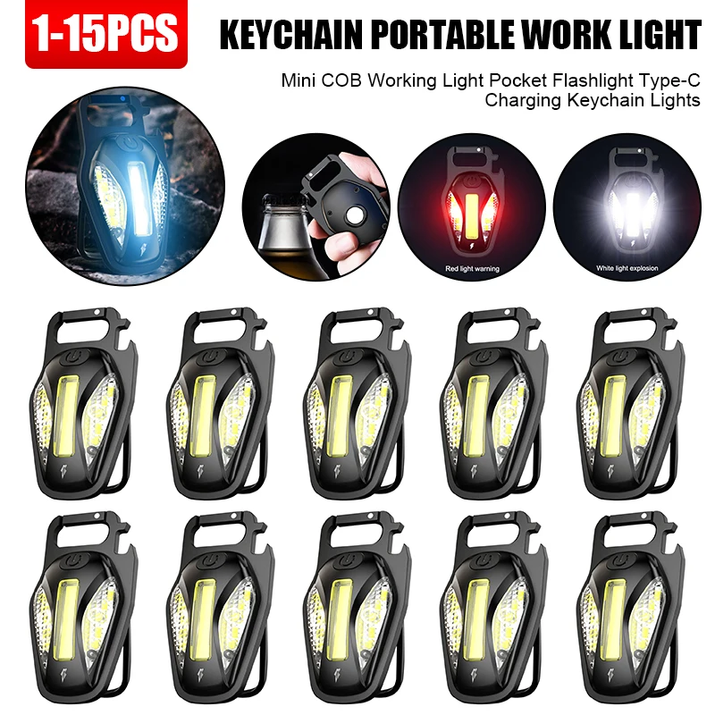 1-20pcs COB Flashlight Work Light Portable Pocket Flashlight Keychain USB Rechargeable for Outdoor Camping Small Light Corkscrew
1-20pcs COB Flashlight Work Light Portable Pocket Flashlight Keychain USB Rechargeable for Outdoor Camping Small Light Corkscrew