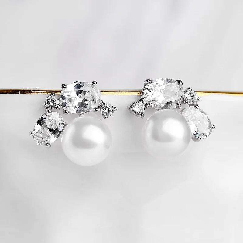 Fashion Simple Pearl Zircon Dangle Earrings for Womens Wedding Jewelry Birthday Party Accessories Gifts for Lady
Fashion Simple Pearl Zircon Dangle Earrings for Womens Wedding Jewelry Birthday Party Accessories Gifts for Lady