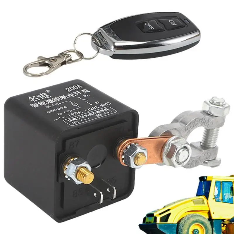 

Universal Battery Switch Relay Remote Control Battery Isolator 24V / 12V 200A Wireless Remote Control Switch Car Total Power