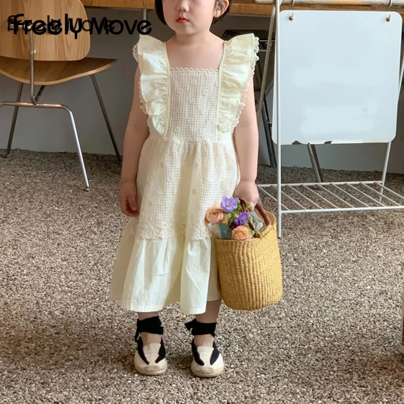 Freely Move Summer Dress New Retro Style Girls Clothes Ruffles Flower Lace Tulle Sleeveless Kids Clothes Girls Dresses Vestidos
Freely Move Summer Dress New Retro Style Girls Clothes Ruffles Flower Lace Tulle Sleeveless Kids Clothes Girls Dresses Vestidos