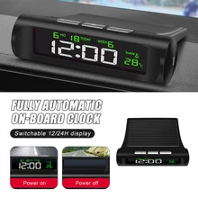 Car Multi-function Clock Time and Temperature Display Electronic Clock Thermometer Calendar Auto On and Off Auto Accessories