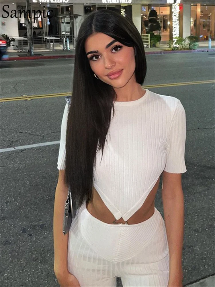 Sampic Women T Shirt Crop Top And Pant Two Piece Set 2022 Autumn O Neck Short Sleeve Backless Sexy Tee Pant Suit Party Outfits
Sampic Women T Shirt Crop Top And Pant Two Piece Set 2022 Autumn O Neck Short Sleeve Backless Sexy Tee Pant Suit Party Outfits