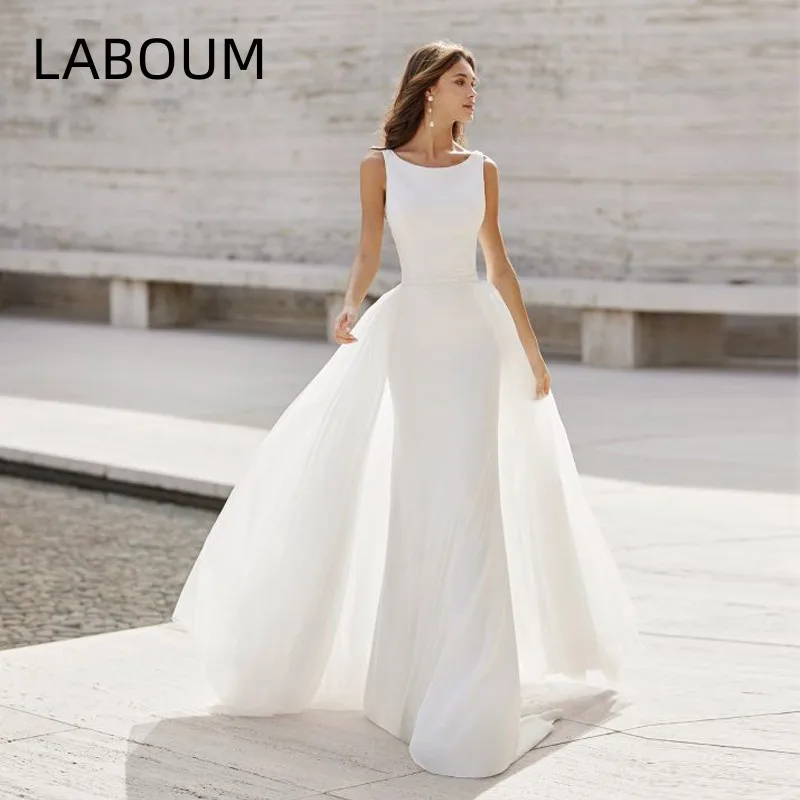 LaBoum White Mermaid Scoop Detachable Train Satin Simple Wedding Dress 2023 Elegant Vestido De Novia brautkleider
LaBoum White Mermaid Scoop Detachable Train Satin Simple Wedding Dress 2023 Elegant Vestido De Novia brautkleider